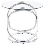 WARREN 3-PIECE OVAL GLASS TOP COFFEE TABLE SET CHROME - Image 8