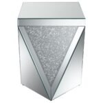 AMORE SQUARE MIRRORED ACRYLIC CRYSTAL SIDE END TABLE SILVER - Image 3