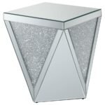 AMORE SQUARE MIRRORED ACRYLIC CRYSTAL SIDE END TABLE SILVER - Image 4