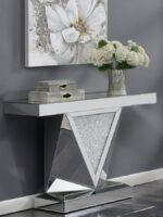 AMORE MIRRORED ACRYLIC ENTRYWAY SOFA CONSOLE TABLE SILVER - Image 2
