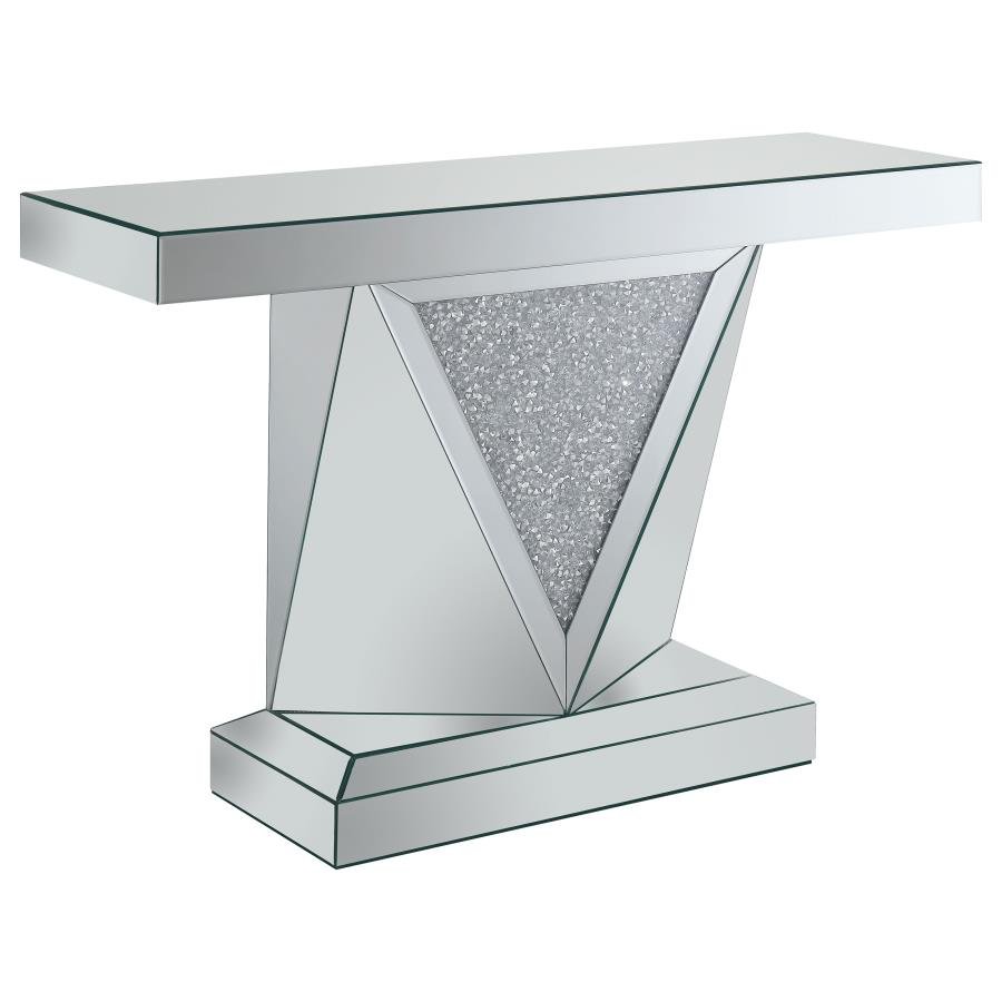 722509_02x900.jpg AMORE MIRRORED ACRYLIC ENTRYWAY SOFA CONSOLE TABLE SILVER - Image 1