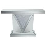 AMORE MIRRORED ACRYLIC ENTRYWAY SOFA CONSOLE TABLE SILVER - Image 3