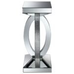 AMALIA SQUARE MIRRORED ACRYLIC CRYSTAL SIDE END TABLE SILVER - Image 3