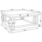 AMALIA SQUARE MIRRORED ACRYLIC CRYSTAL COFFEE TABLE SILVER - Image 4