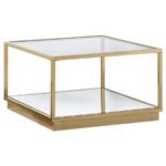RENEE 2-PIECE SQUARE COFFEE TABLE SET ROSE BRASS - Image 4