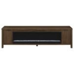 CAREY 79-INCH TV STAND FIREPLACE MEDIA CONSOLE DARK PINE - Image 3