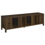 CAREY 79-INCH TV STAND FIREPLACE MEDIA CONSOLE DARK PINE - Image 5