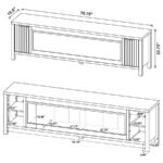 CAREY 79-INCH TV STAND FIREPLACE MEDIA CONSOLE DARK PINE - Image 13