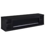 DEITER 79-INCH TV STAND FIREPLACE MEDIA CONSOLE BLACK