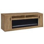 EDDY 79-INCH 2-DOOR TV STAND FIREPLACE MEDIA CONSOLE MANGO