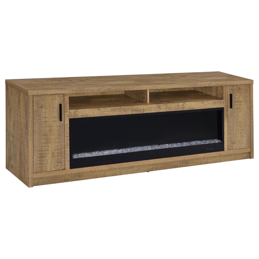 722843_02x900.jpg EDDY 79-INCH 2-DOOR TV STAND FIREPLACE MEDIA CONSOLE MANGO - Image 1
