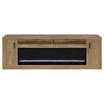EDDY 79-INCH 2-DOOR TV STAND FIREPLACE MEDIA CONSOLE MANGO - Image 3