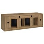 EDDY 79-INCH 2-DOOR TV STAND FIREPLACE MEDIA CONSOLE MANGO - Image 5