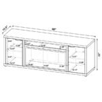 FULLER 60-INCH 2-DOOR TV STAND FIREPLACE MEDIA CONSOLE MANGO - Image 12