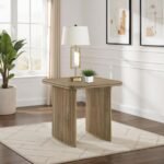 ADINA SQUARE WOOD SIDE END TABLE DISTRESSED LIGHT BROWN - Image 2