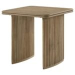 ADINA SQUARE WOOD SIDE END TABLE DISTRESSED LIGHT BROWN - Image 4