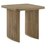 ADINA 2-PIECE WOOD COFFEE TABLE SET DISTRESSED LIGHT BROWN - Image 3