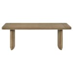 ADINA 2-PIECE WOOD COFFEE TABLE SET DISTRESSED LIGHT BROWN - Image 8