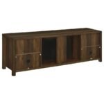 ENFIELD 71-INCH TV STAND FIREPLACE MEDIA CONSOLE DARK PINE - Image 6