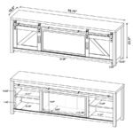 ENFIELD 71-INCH TV STAND FIREPLACE MEDIA CONSOLE DARK PINE - Image 12