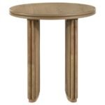 ADINA 3-PIECE ROUND COFFEE TABLE SET DISTRESSED LIGHT BROWN - Image 4