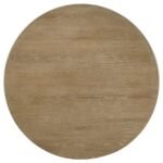 ADINA 36-INCH ROUND WOOD COFFEE TABLE DISTRESSED LIGHT BROWN - Image 5