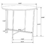 ELLISON ROUND MARBLE TOP SIDE END TABLE WHITE AND GOLD - Image 3