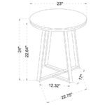 HUGO ROUND FAUX MARBLE END TABLE WHITE AND MATTE BLACK - Image 3