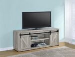 BROCKTON 2-DOOR ENGINEERED WOOD 71-INCH TV STAND GREY DRIFTWOOD - Image 2