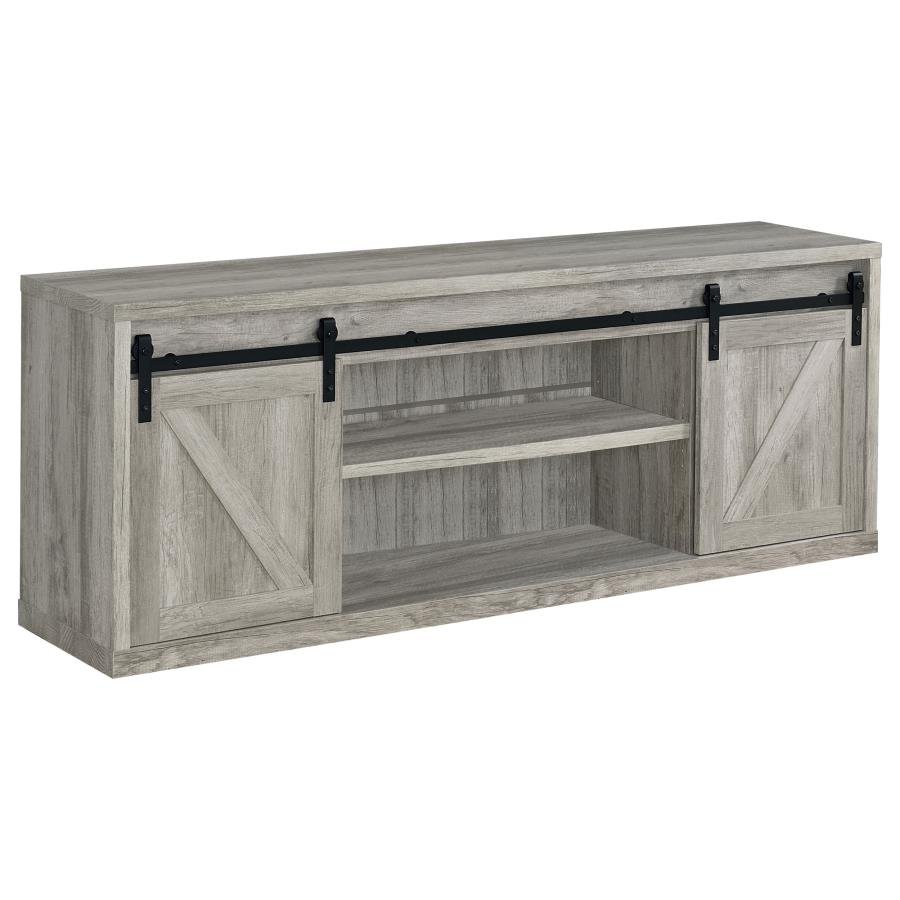 723263_02x900.jpg BROCKTON 2-DOOR ENGINEERED WOOD 71-INCH TV STAND GREY DRIFTWOOD - Image 1
