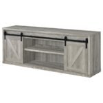 BROCKTON 2-DOOR ENGINEERED WOOD 71-INCH TV STAND GREY DRIFTWOOD - Image 3