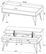 FANNING ENGINEERED WOOD LIFT TOP COFFEE TABLE GOLDEN OAK - Image 4