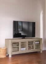 SOLANO 71-INCH 2-DOOR TV STAND MEDIA CONSOLE WEATHERED MANGO - Image 2