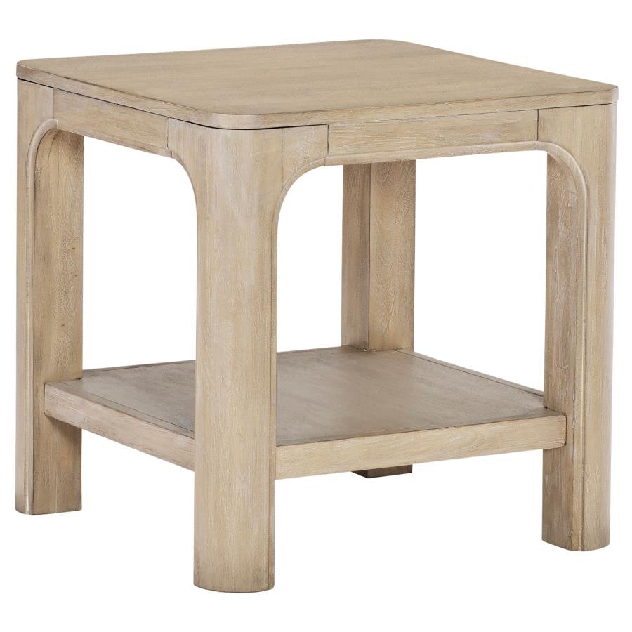 723487_02x900.jpg SOLANO SQUARE WOOD SIDE END TABLE WITH SHELF WEATHERED MANGO - Image 1