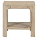 SOLANO SQUARE WOOD SIDE END TABLE WITH SHELF WEATHERED MANGO - Image 5