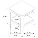 SOLANO SQUARE WOOD SIDE END TABLE WITH SHELF WEATHERED MANGO - Image 7