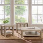 SOLANO 3-PIECE SQUARE COFFEE TABLE SET WEATHERED MANGO