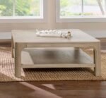SOLANO SQUARE WOOD COCKTAIL COFFEE TABLE WEATHERED MANGO - Image 2