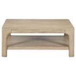 SOLANO SQUARE WOOD COCKTAIL COFFEE TABLE WEATHERED MANGO - Image 3