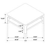 SOLANO SQUARE WOOD COCKTAIL COFFEE TABLE WEATHERED MANGO - Image 7