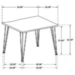 ZANDER SQUARE WOOD TOP COFFEE TABLE NATURAL BROWN - Image 8