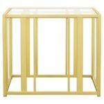 ADRI RECTANGULAR GLASS TOP SIDE END TABLE MATTE BRASS - Image 3