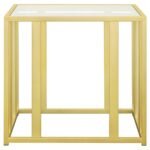 ADRI RECTANGULAR GLASS TOP SIDE END TABLE MATTE BRASS - Image 5