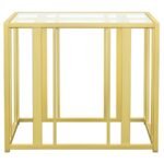 ADRI RECTANGULAR GLASS TOP SIDE END TABLE MATTE BRASS - Image 6