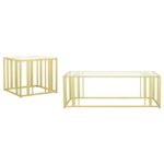 ADRI 2-PIECE COFFEE AND END TABLE SET MATTE BRASS - Image 2