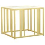 ADRI 2-PIECE COFFEE AND END TABLE SET MATTE BRASS - Image 3