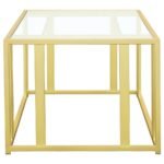 ADRI 2-PIECE COFFEE AND END TABLE SET MATTE BRASS - Image 8