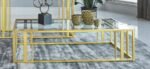 ADRI RECTANGULAR GLASS TOP COFFEE TABLE MATTE BRASS - Image 2