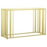 ADRI GLASS TOP ENTRYWAY CONSOLE TABLE MATTE BRASS