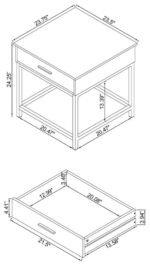 BYERS 1-DRAWER SQUARE ENGINEERED WOOD END TABLE BROWN OAK - Image 3